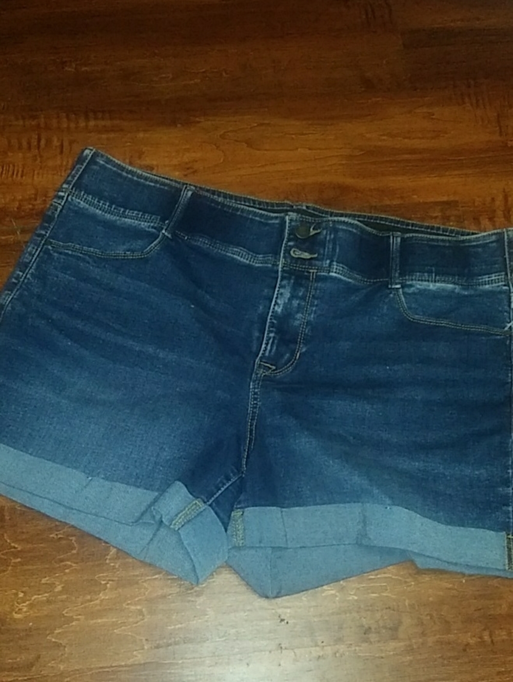 Apt. 9 Dark Blue Rolled Hem Denim Shorts